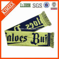 2015 wholesale acrylic knit woven soccer fan scarf